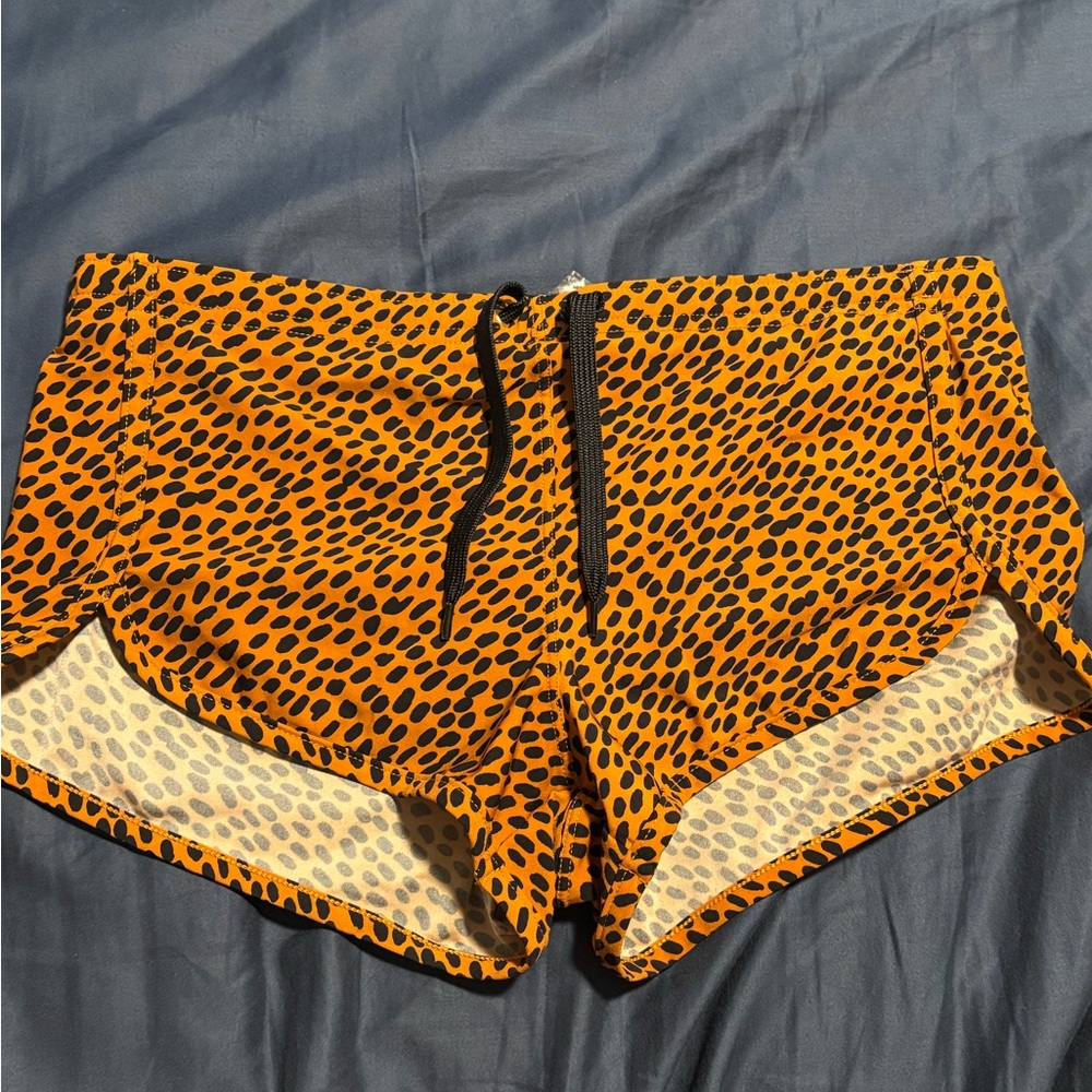 Charlie by Matthew Zink cheetah Print Swim trunks